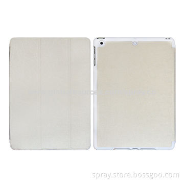 White PU leather Case for iPad air, with stand function